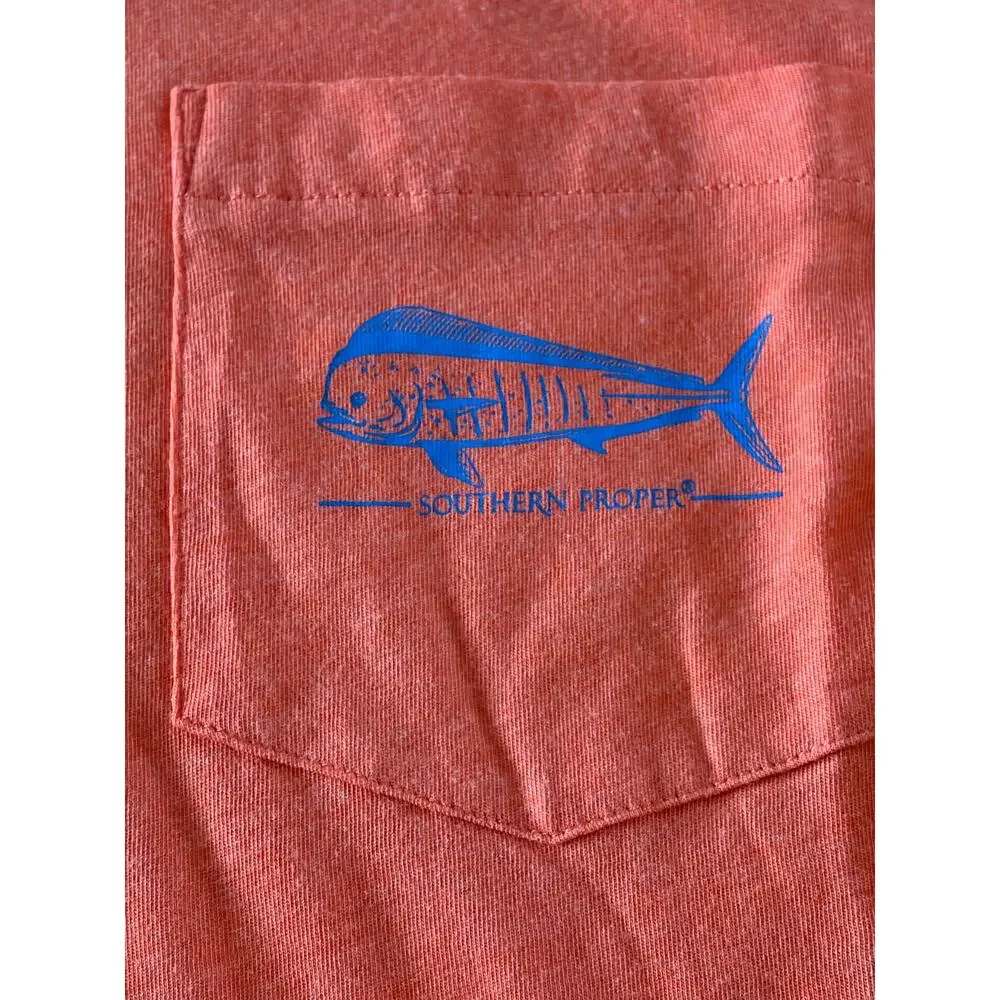 Southern Proper Coral Orange Hooded Tee size Medium NEW - Picture 4 of 10